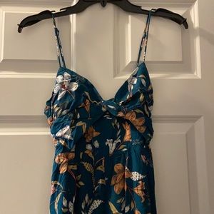 Hello Molly midi dress forest green/floral print